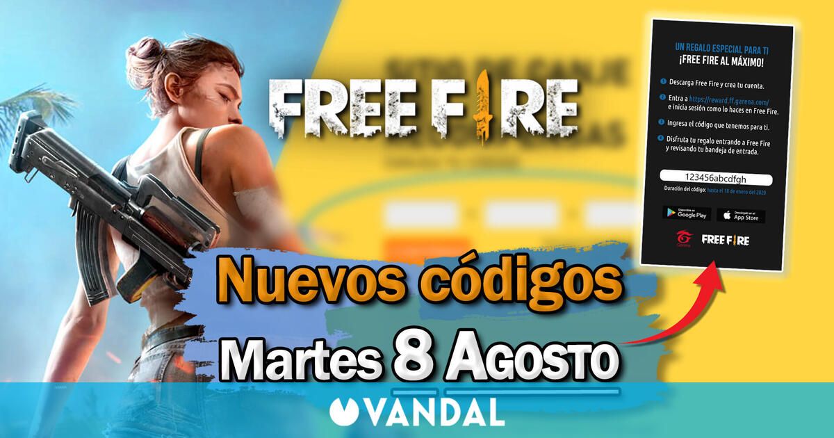 FREE FIRE | Cdigos de hoy martes 8 de agosto de 2023 – Recompensas gratis
